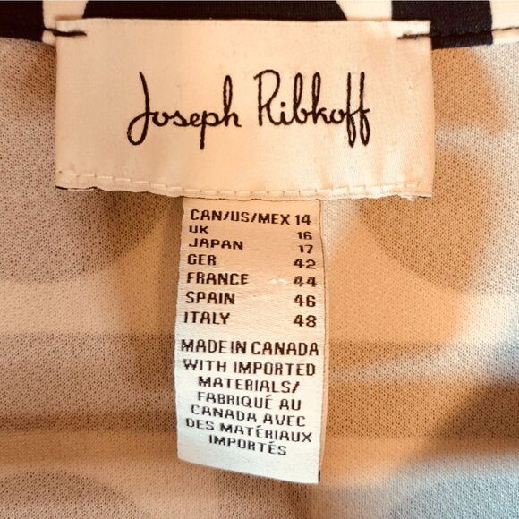 Joseph Ribkoff Size 14  Black & White Geometric Print Shirt Dress Made In Canada - Picture 3 of 11